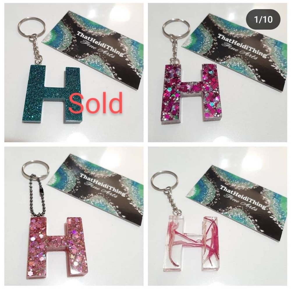 Bag charm Keychain Letter H
